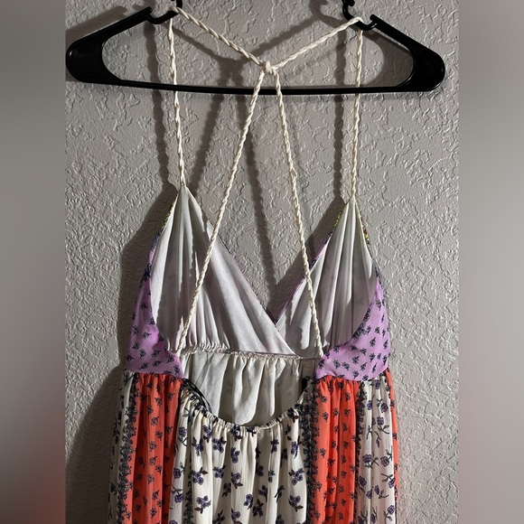 NWT Gorgeous Forever 21 Rope Straps Open Back Boho Maxi Ruffle Layered Small - Picture 7 of 11